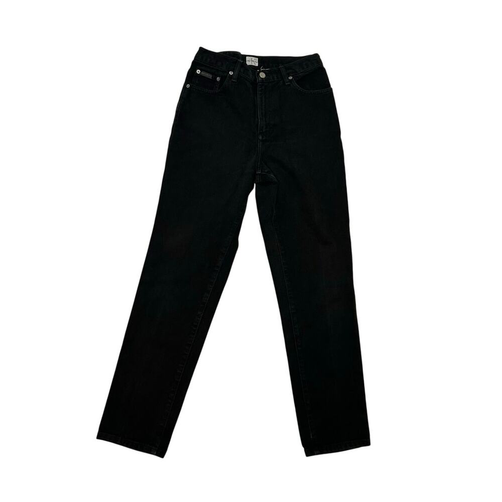 VTG 90s Calvin Klein 8 Black 100% Cotton High Rise Straight Leg Jeans Grunge
